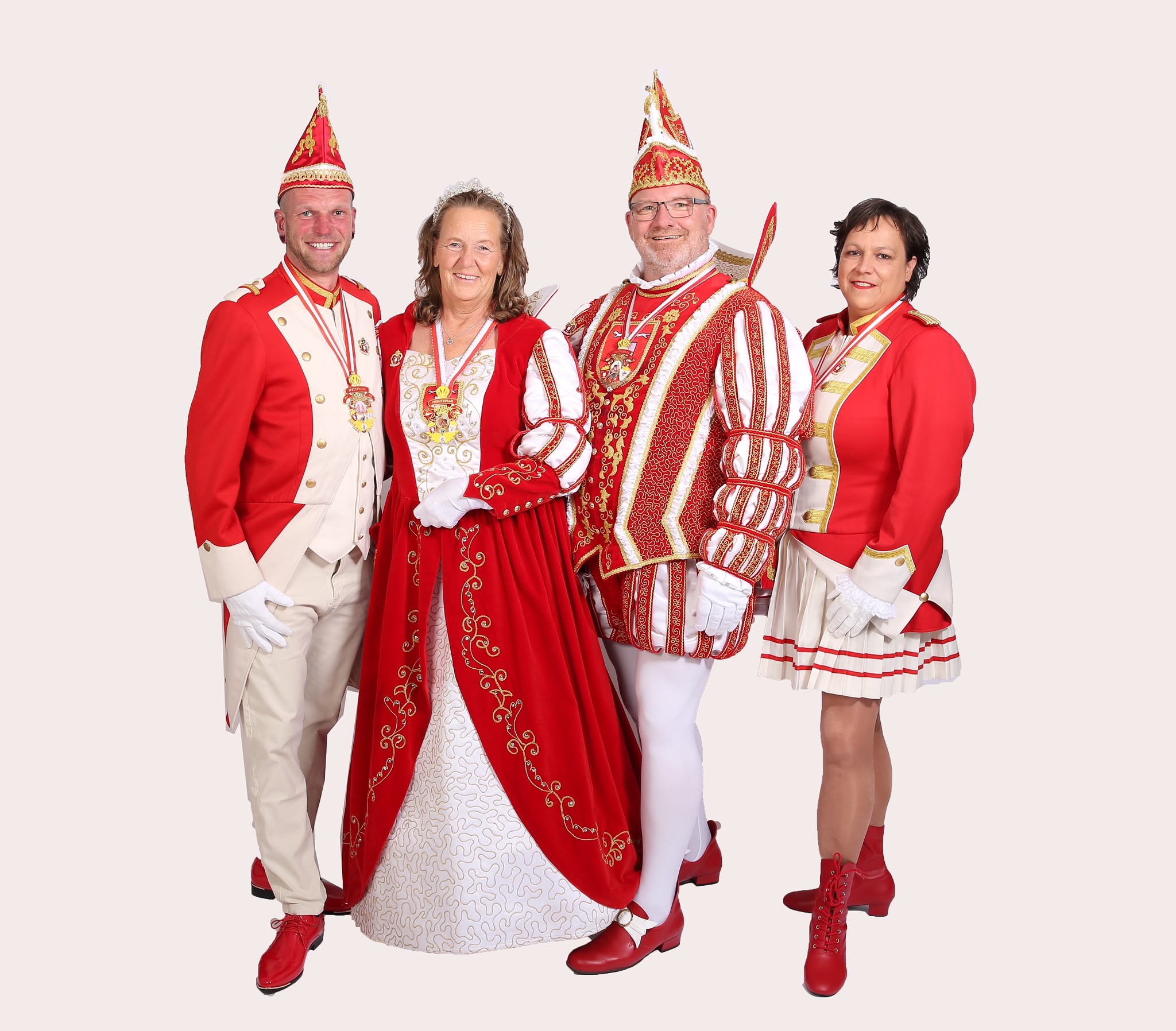 Eva Tenbergen, Prinzessin Anke I., Prinz Jörg II. und Oliver Heselmann